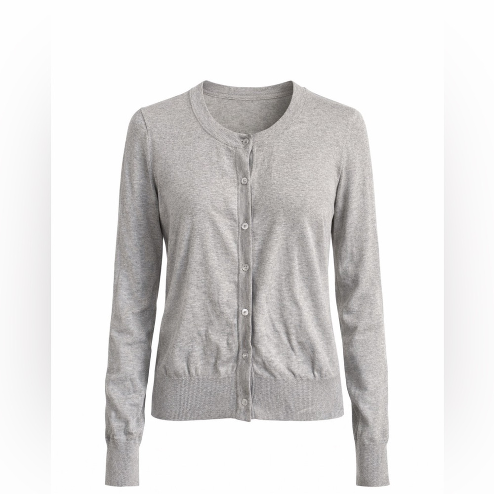 Banana Republic Gray Button-Up Cardigan size large